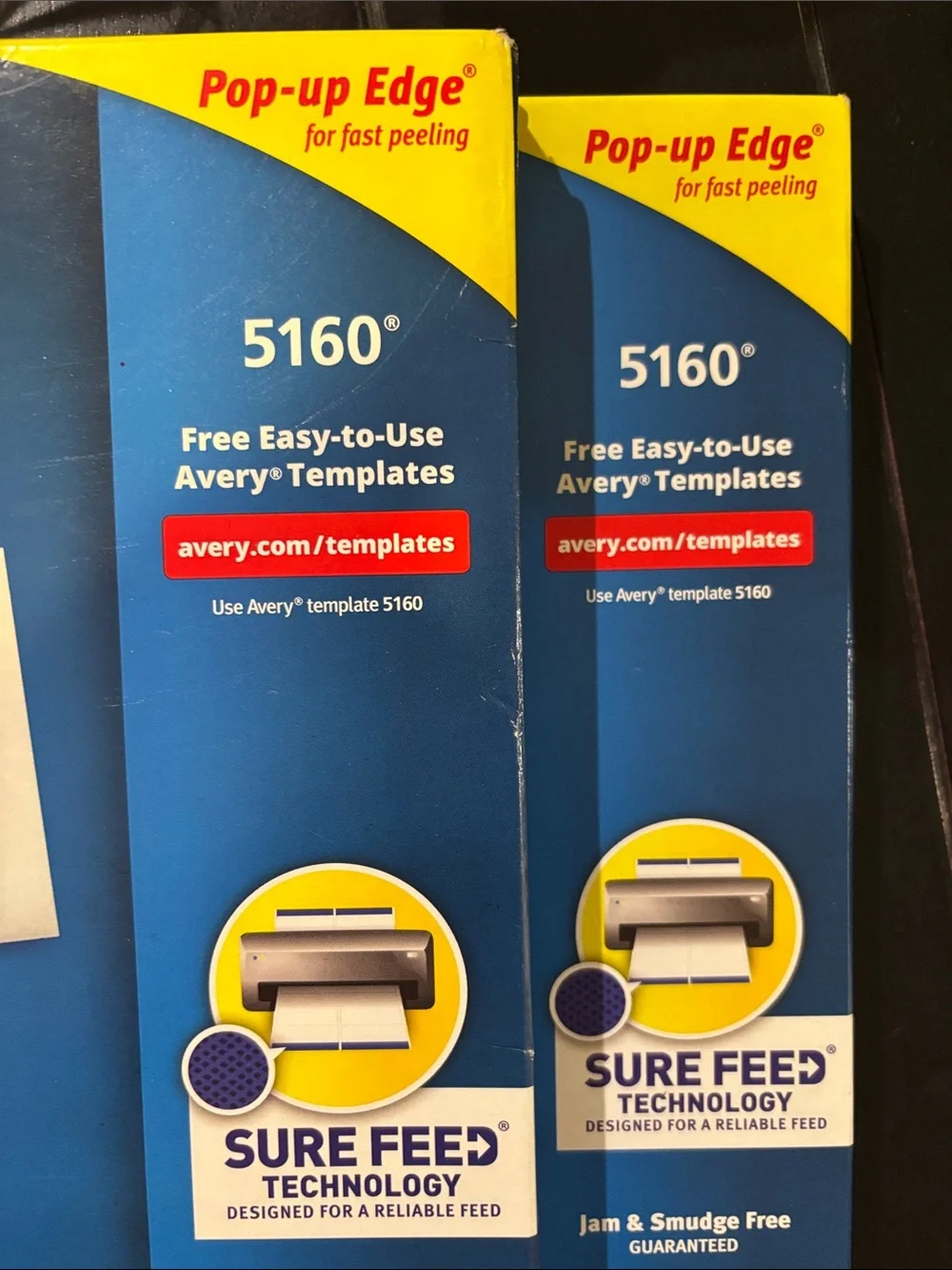 2 Packs, Avery 5160 Address Labels Easy Peel - White, 3000/Pack